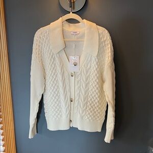 Parker Cream Textured Knit Cardigan